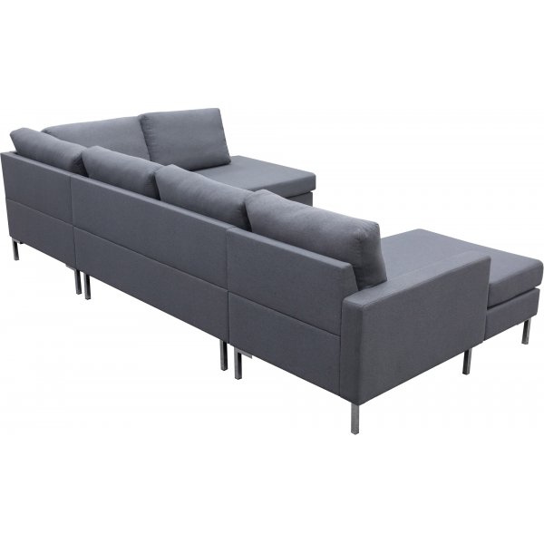 Nova gr� U-formet sofa med metallben - D2A