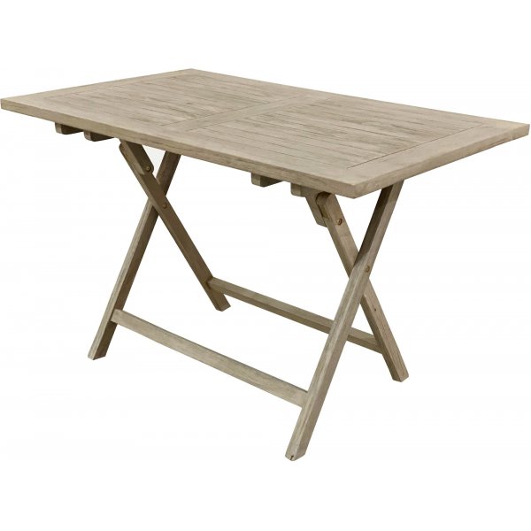 Salt� sammenleggbart spisebord i gr� teak - 120x70 cm