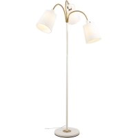 Gulvlampe Ljusdal 3-armet - Hvit/matt messing Gulvlampe Ljusdal 3-armet - Hvit/matt messing
