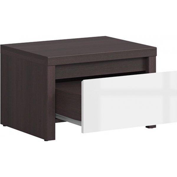 Kaspian nattbord - Wenge/hvit