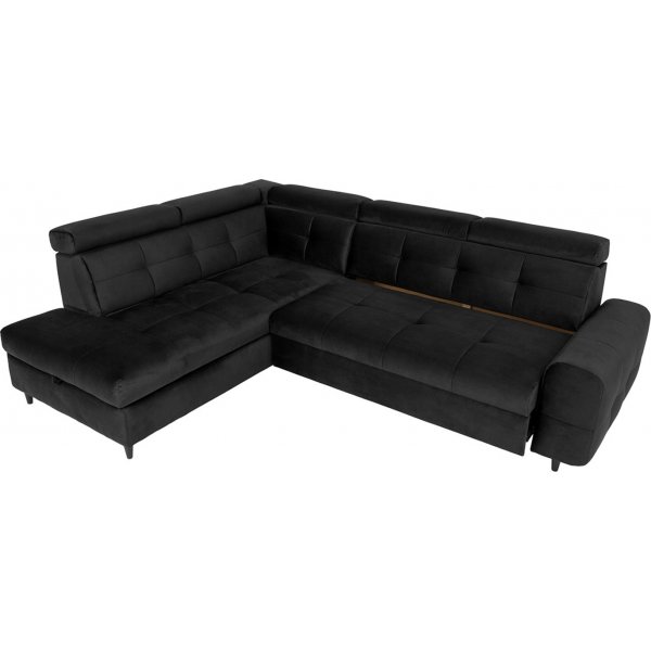 Matras hjørnesovesofa med åpen ende venstre - Sort Matras hjørnesovesofa med åpen ende venstre - Sort