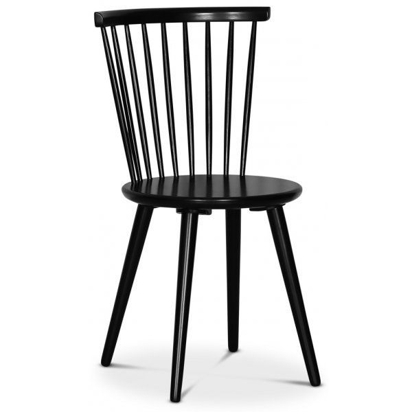 Fårö spisegruppe; Fårö klaffbord i eik med 4 svarte Castor pinnestoler Fårö spisegruppe; Fårö klaffbord i eik med 4 svarte Castor pinnestoler