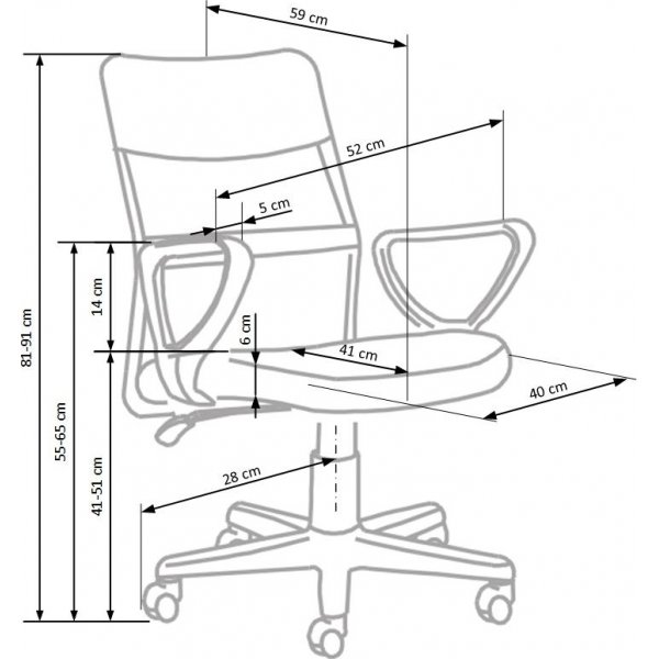 Matthias kontorstol - Turkis/sort