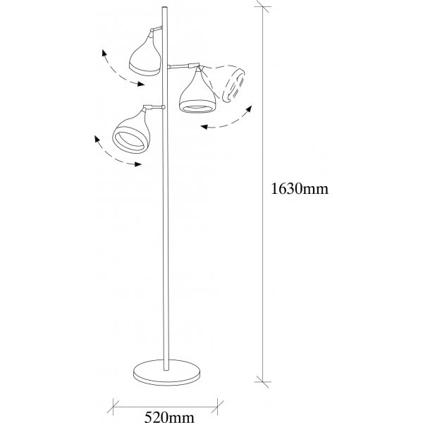 Yildo gulvlampe 3 - Svart/gull Yildo gulvlampe 3 - Svart/gull