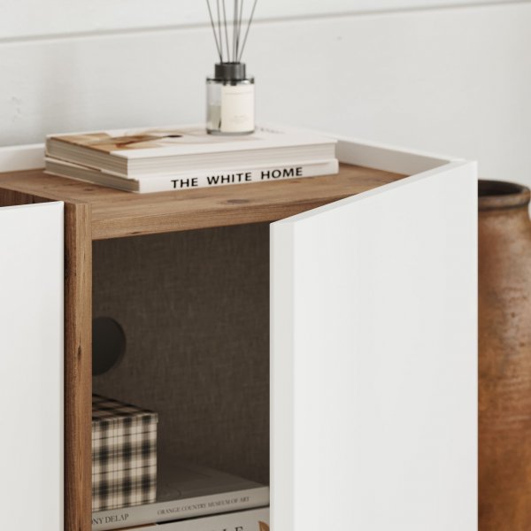 TV-stativ Lorensa 180 cm - Hvit/Atlantisk furu