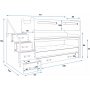 Maks kyeseng med ekstra seng og uttrekkbart skrivebord 80 x 200 cm - Alle farger