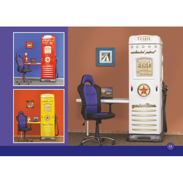 Skrivebord med garderobe innbygd bensinstasjon - Valgfri farge!