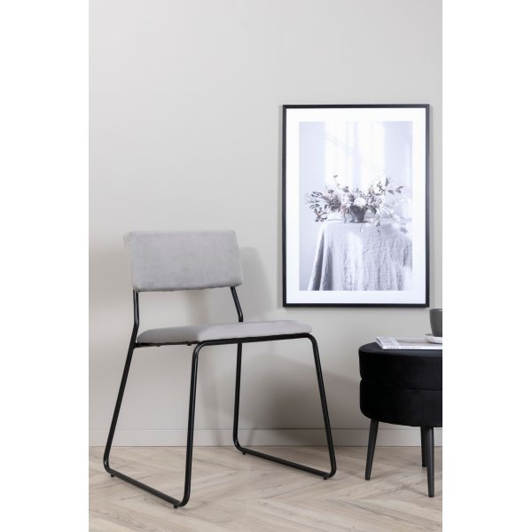 Frekvens stol - Lysegrå fløyel Frekvens stol - Lysegrå fløyel