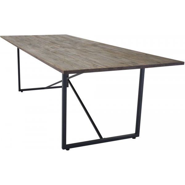 Spisebord Herrljunga 250 cm - Svart / Mrk Teak