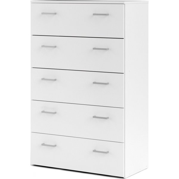 Space kommode hvit med 5 skuffer, bredde 74 cm og høyde 115 cm Space kommode hvit med 5 skuffer, bredde 74 cm og høyde 115 cm