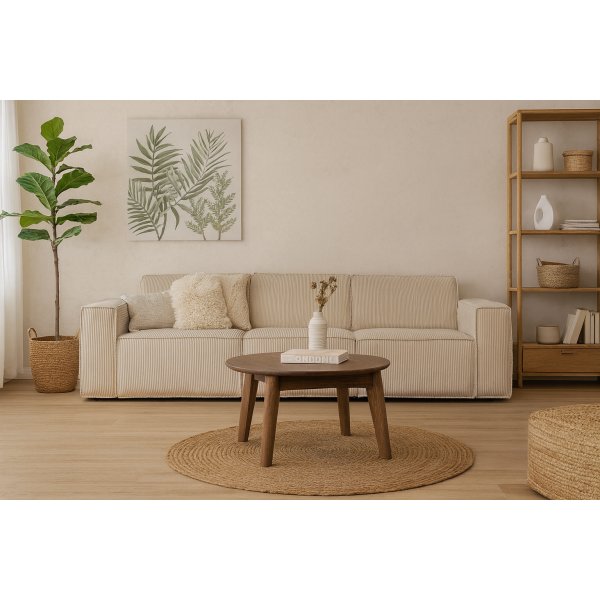 Modulsofa 310 cm i beige kordflyel