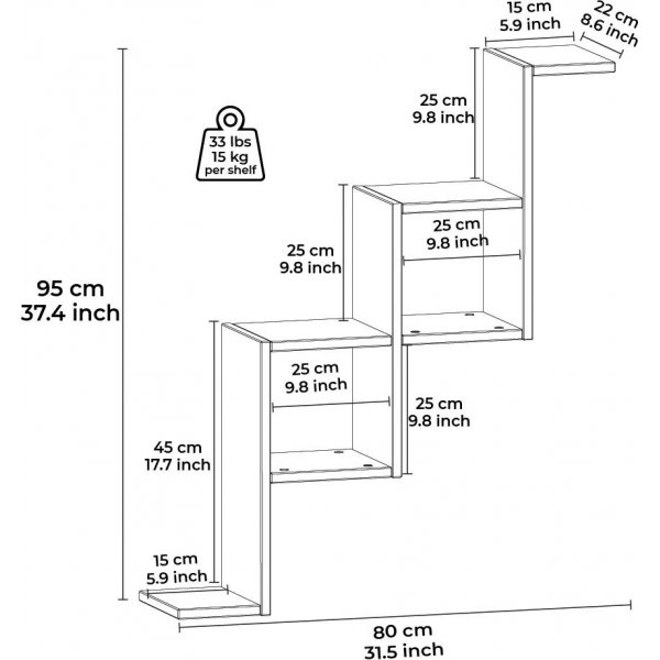 Serpent vegghylle - Svart