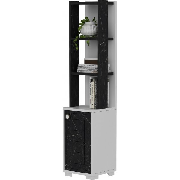 Canard bokhylle - Hvit/svart marmor