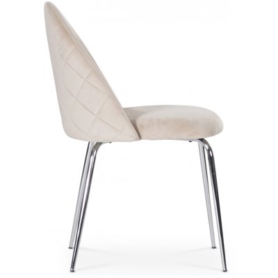 Plaza velvet stol - Beige / Krom + Flekkfjerner for mbler