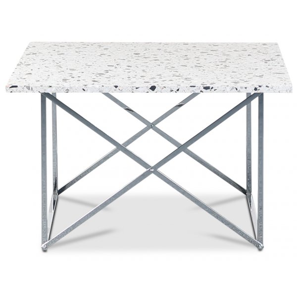 Terrazzo sofabord 75 x 75cm - Cosmos Terrazzo & understell cross krom