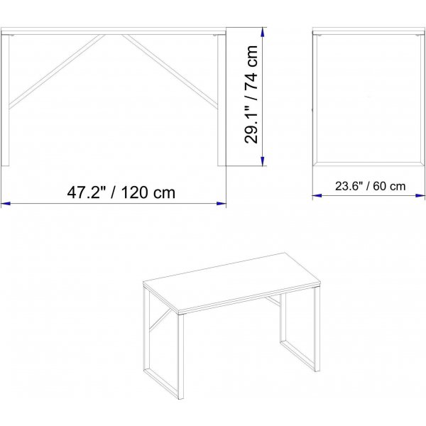 Landi skrivebord - Hvit/eik Landi skrivebord - Hvit/eik
