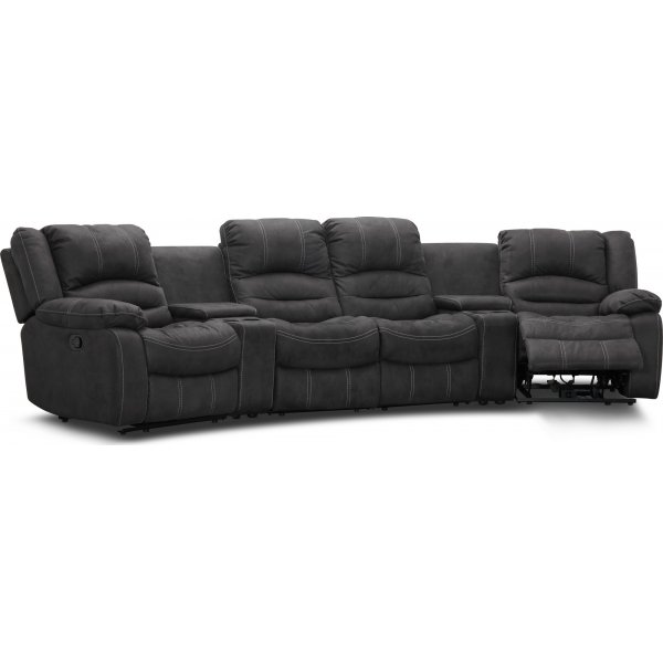 Cinema elektrisk 4-seters sofa med justerbar nakkesttte - Gr