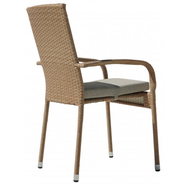 Utendrs stol med pute, stabelbar