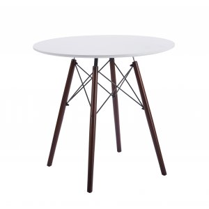 Vilgot rundt spisebord Ø80 cm - Hvit / Mørk brun Vilgot rundt spisebord Ø80 cm - Hvit / Mørk brun