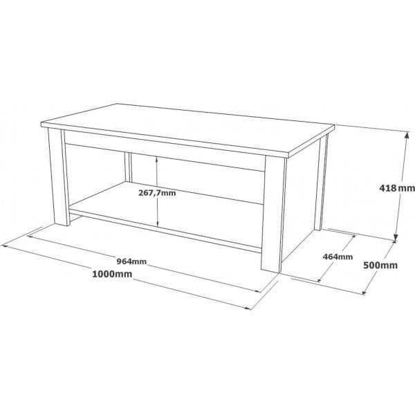 Luvio salongbord 14 - Eik/hvit