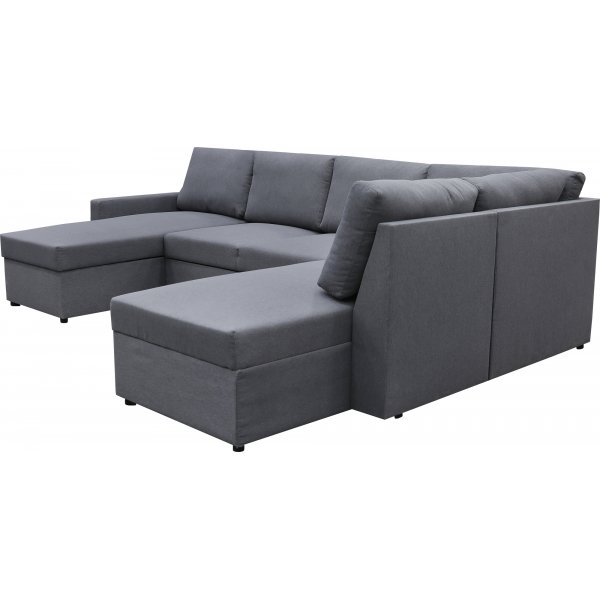 Dream sovesofa med oppbevaring (U-sofa) venstre - Mørkegrå (stoff) Dream sovesofa med oppbevaring (U-sofa) venstre - Mørkegrå (stoff)