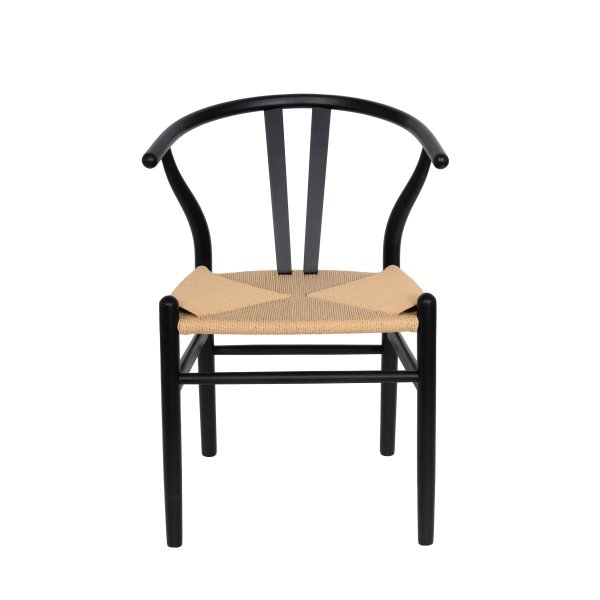 Brandon-stol i svart treverk med tausete