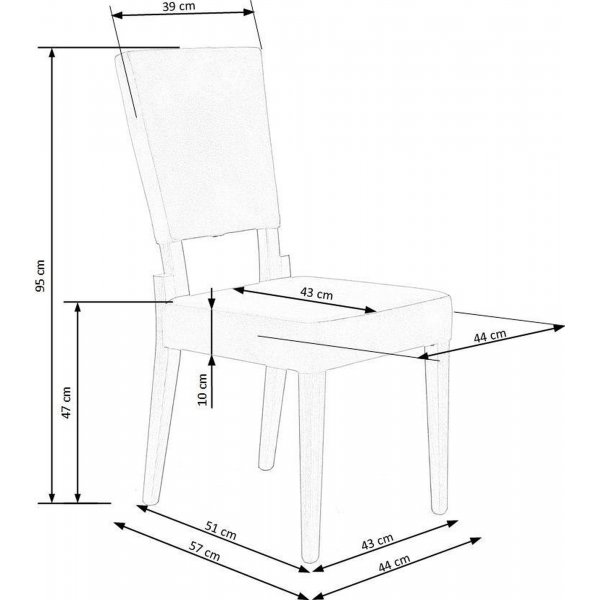 Daly spisestuestol - Eik/grå Daly spisestuestol - Eik/grå