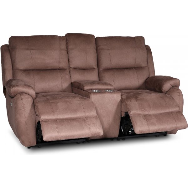 Enjoy Hollywood Biosofa - 2-seter recliner (el) i brunt mikrofiber