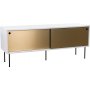 Volume mediebenk 132 cm - Hvit/messing
