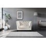 Lenestol i chesterfield beige flyel - Milton