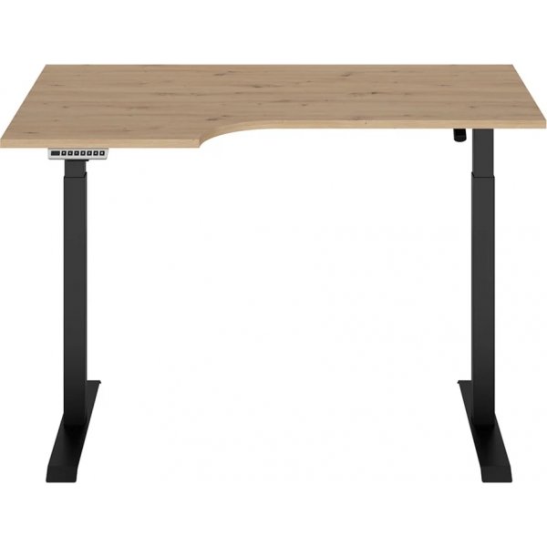Plassjusterbart skrivebord venstre 140 x 90 cm - Eik Plassjusterbart skrivebord venstre 140 x 90 cm - Eik