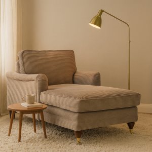 Sofa lenestol lys brun kordfløyel - Howard Sofa lenestol lys brun kordfløyel - Howard