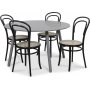 Rosvik spisegruppe grtt rundt bord med 4 st Thonet stoler - Gr / Svarte