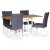 Fr spisegruppe; Fr klaffbord i eik/hvit med 4 gr Crocket-stoler