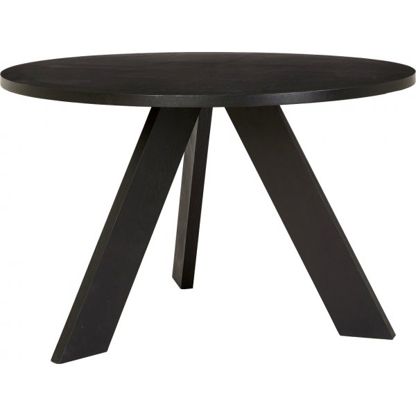 Fiona rundt spisebord 120 cm - Svartbeiset eikefiner