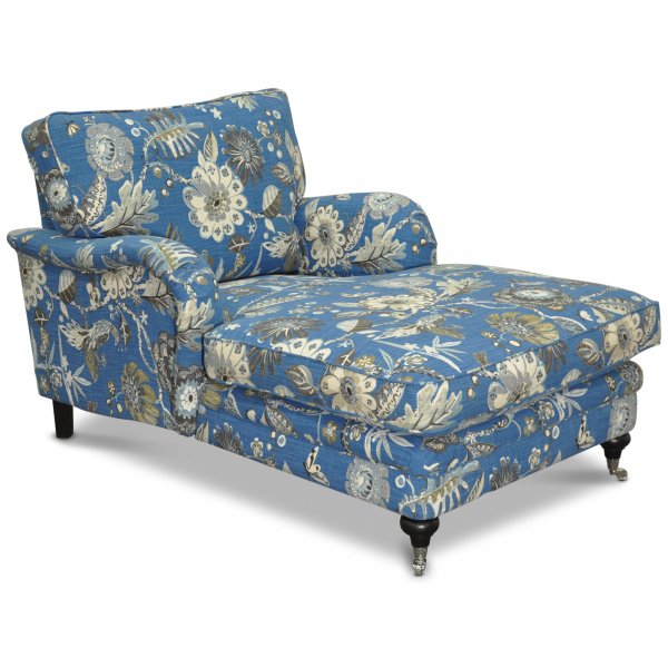 Savoy lenestol med blomstret stoff - Havanna bl