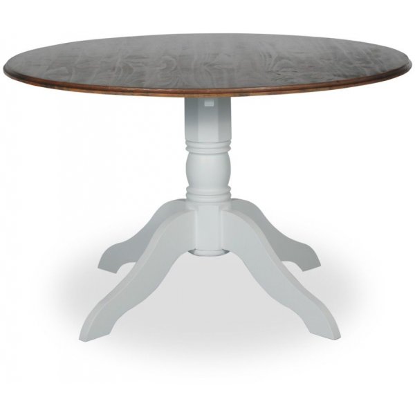 Victoria spisebord �120 cm - Hvit/brunbeiset + Tekstilpleie for m�bler