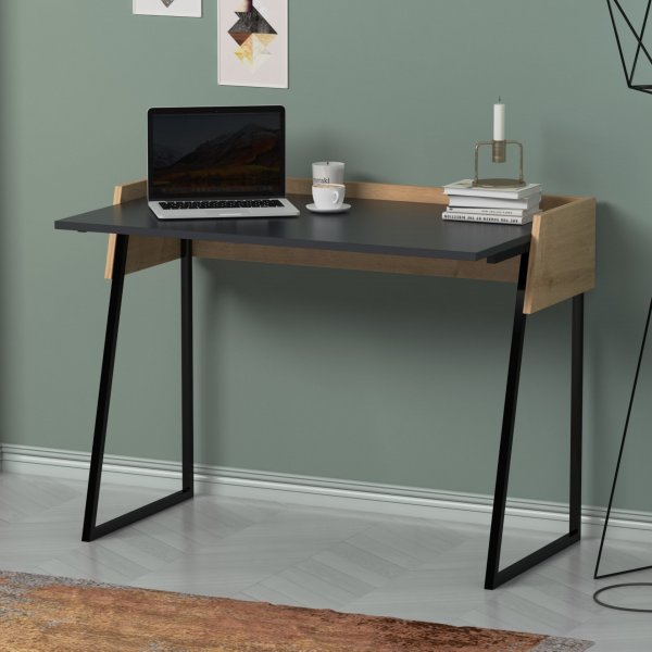 Ron skrivebord 103,6x56,8 cm - Antrasitt/eik