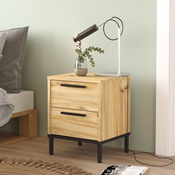 Luvio nattbord 24 - Eik/svart Luvio nattbord 24 - Eik/svart