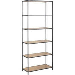 Lincoln bokhylle XL - Eik/sort - 6 hyller Lincoln bokhylle XL - Eik/sort - 6 hyller