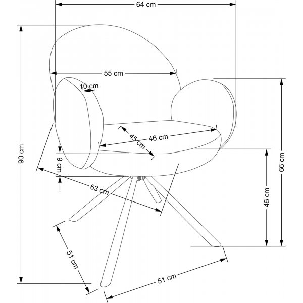 Cadeira spisestuestol 498 - Grå Cadeira spisestuestol 498 - Grå
