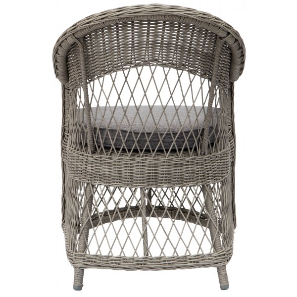 Utendørs lenestol i grå syntetisk rotting med pute Utendørs lenestol i grå syntetisk rotting med pute