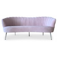 Snäckan 3-seter sofa - Rosa fløyel / Krom Snäckan 3-seter sofa - Rosa fløyel / Krom