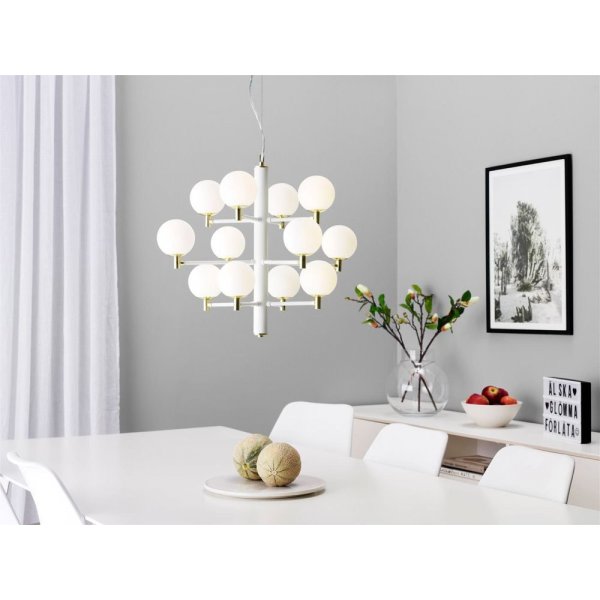 Opus taklampe - Hvit/opal