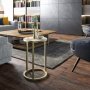 Tambur sidebord - Hvit marmor/gull