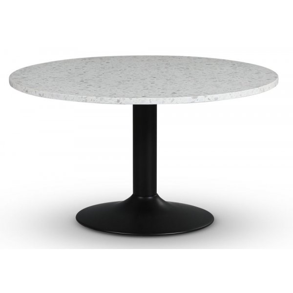 Empire spisebord - Terrazzo Bianco / Svart trompetfot