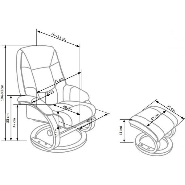 Lanzer massasjestol med fotskammel - Svart Lanzer massasjestol med fotskammel - Svart