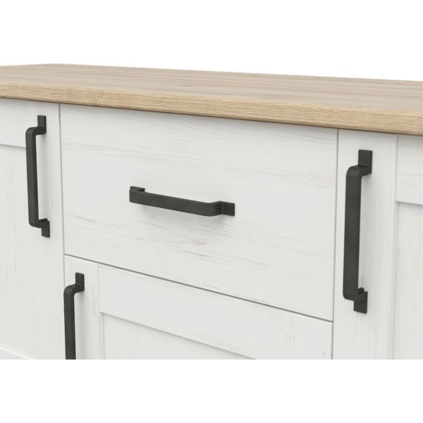 Loksa skjenk 148 cm - Hvit furu/eik Loksa skjenk 148 cm - Hvit furu/eik