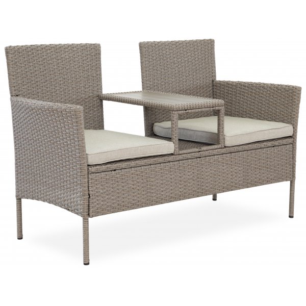 Utesofa / Duosofa i beige rotting