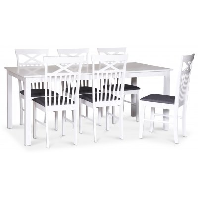 Sofiero spisegruppe; spisebord, 180x90 cm med 6 Sofiero spisestoler
